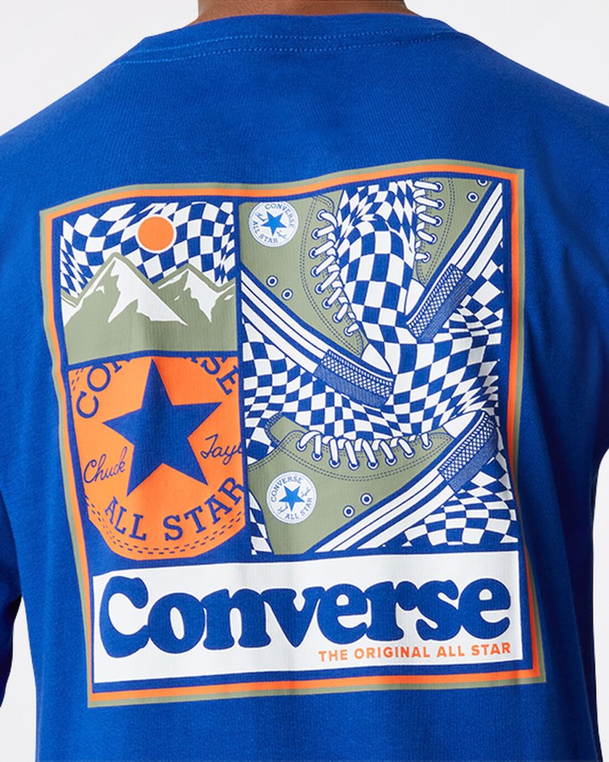 Chlapecké T-Shirts Converse Long Sleeve Sneaker Collage Blankyt | CZ ECPV96